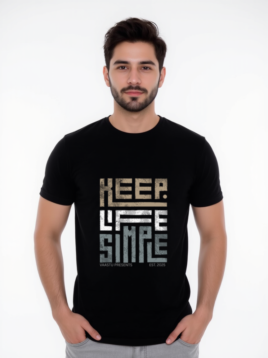 Keep Life Simple – Minimalist Typography T-Shirt