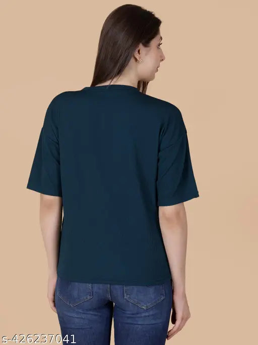 Green Oversized T-Shirts for Women & Girls | Stylish Women's T-Shirts | Printed Tops & Half Sleeve T-Shirts for Women & Girls | Casual & Comfortable Fit | Women T-shirt